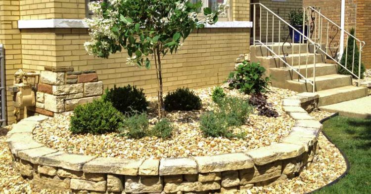 Yellow Brick House with Stone